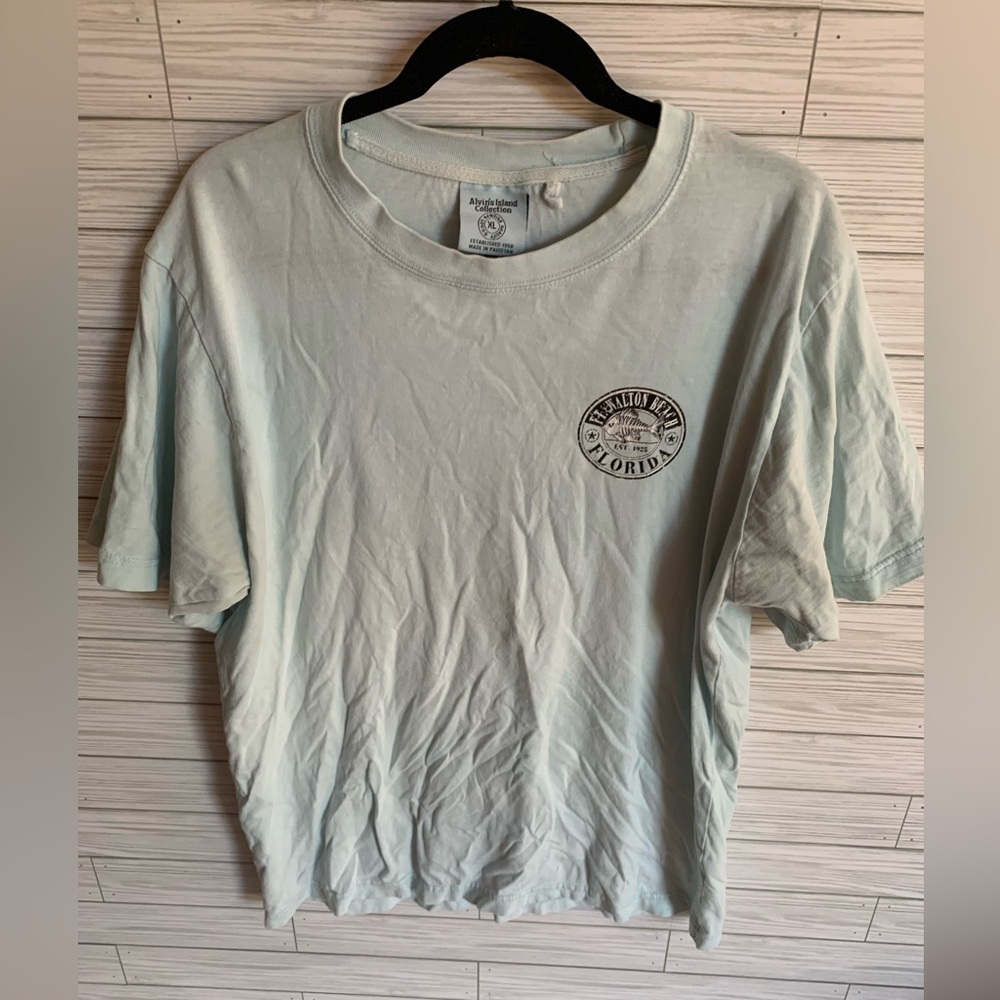 Alvin island collection Light blue Graphic Tee with Small Front Logo